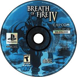 Artwork on the Disc for Breath of Fire IV on the Sony Playstation.
