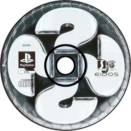 Artwork on the Disc for Championship Manager Quiz on the Sony Playstation.