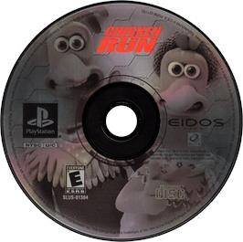 Artwork on the Disc for Chicken Run on the Sony Playstation.