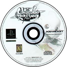 Artwork on the Disc for Chocobo Racing on the Sony Playstation.