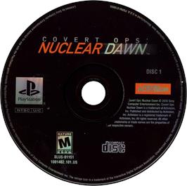 Artwork on the Disc for Covert Ops: Nuclear Dawn on the Sony Playstation.
