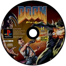 Artwork on the Disc for DOOM on the Sony Playstation.