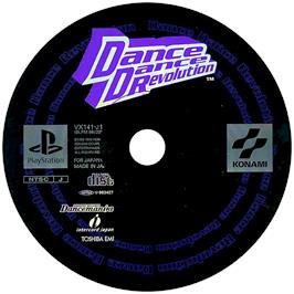 Artwork on the Disc for Dance Dance Revolution on the Sony Playstation.