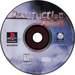 Artwork on the Disc for Destruction Derby on the Sony Playstation.