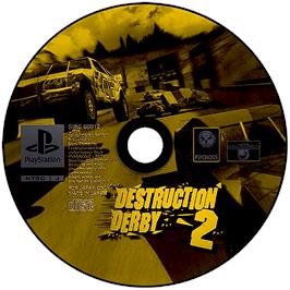 Artwork on the Disc for Destruction Derby 2 on the Sony Playstation.