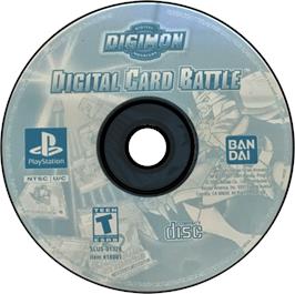 Artwork on the Disc for Digimon Digital Card Battle on the Sony Playstation.