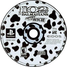 Artwork on the Disc for Disney's 102 Dalmatians: Puppies to the Rescue on the Sony Playstation.