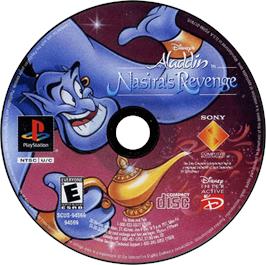 Artwork on the Disc for Disney's Aladdin in Nasira's Revenge on the Sony Playstation.