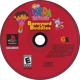 Artwork on the Disc for Dora the Explorer: Barnyard Buddies on the Sony Playstation.