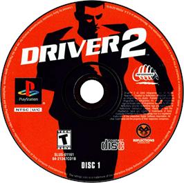 Artwork on the Disc for Driver 2 on the Sony Playstation.