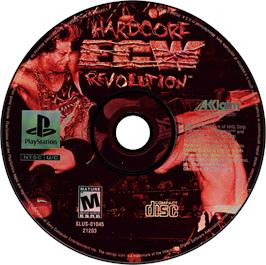 Artwork on the Disc for ECW Hardcore Revolution on the Sony Playstation.