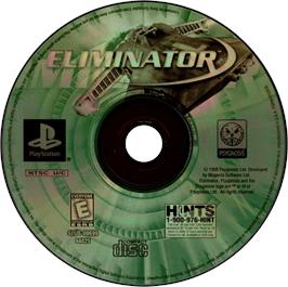 Artwork on the Disc for Eliminator on the Sony Playstation.