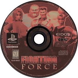 Artwork on the Disc for Fighting Force on the Sony Playstation.