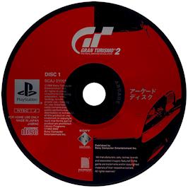 Artwork on the Disc for Gran Turismo 2 on the Sony Playstation.
