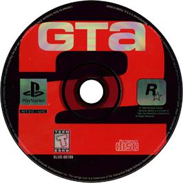 Artwork on the Disc for Grand Theft Auto 2 on the Sony Playstation.