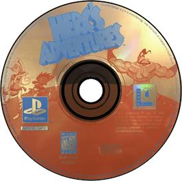 Artwork on the Disc for Herc's Adventures on the Sony Playstation.