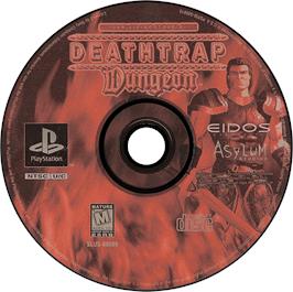 Artwork on the Disc for Ian Livingstone's Deathtrap Dungeon on the Sony Playstation.