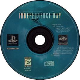 Artwork on the Disc for Independence Day on the Sony Playstation.