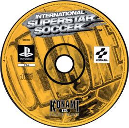 Artwork on the Disc for International Superstar Soccer Deluxe on the Sony Playstation.