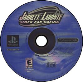 Artwork on the Disc for Jarrett and Labonte Stock Car Racing on the Sony Playstation.