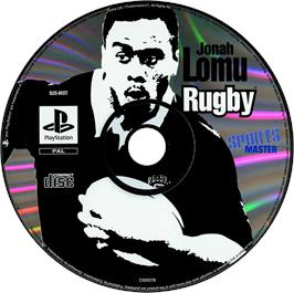 Artwork on the Disc for Jonah Lomu Rugby on the Sony Playstation.