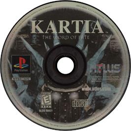 Artwork on the Disc for Kartia: The Word of Fate on the Sony Playstation.