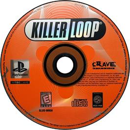 Artwork on the Disc for Killer Loop on the Sony Playstation.