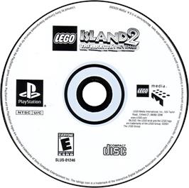 Artwork on the Disc for LEGO Island 2: The Brickster's Revenge on the Sony Playstation.