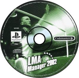 Artwork on the Disc for LMA Manager 2002 on the Sony Playstation.