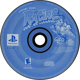 Artwork on the Disc for Looney Tunes Racing on the Sony Playstation.