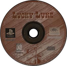 Artwork on the Disc for Lucky Luke: On the Dalton's Trail on the Sony Playstation.