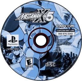 Artwork on the Disc for Mega Man X5 on the Sony Playstation.