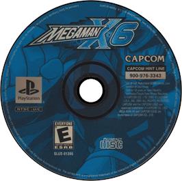 Artwork on the Disc for Mega Man X6 on the Sony Playstation.
