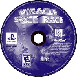 Artwork on the Disc for Miracle Space Race on the Sony Playstation.
