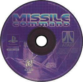 Artwork on the Disc for Missile Command on the Sony Playstation.