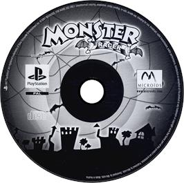 Artwork on the Disc for Monster Racer on the Sony Playstation.