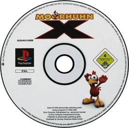 Artwork on the Disc for Moorhuhn X on the Sony Playstation.