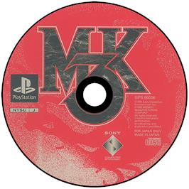 Artwork on the Disc for Mortal Kombat 3 on the Sony Playstation.