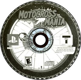 Artwork on the Disc for Motocross Mania on the Sony Playstation.