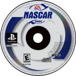 Artwork on the Disc for NASCAR 2001 on the Sony Playstation.