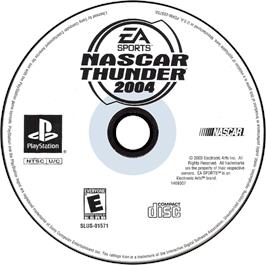 Artwork on the Disc for NASCAR Thunder 2004 on the Sony Playstation.