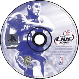 Artwork on the Disc for NBA Live 2000 on the Sony Playstation.