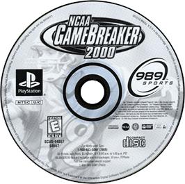 Artwork on the Disc for NCAA GameBreaker 2000 on the Sony Playstation.