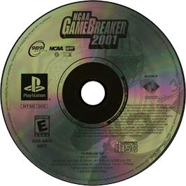 Artwork on the Disc for NCAA GameBreaker 2001 on the Sony Playstation.