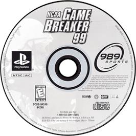 Artwork on the Disc for NCAA GameBreaker 99 on the Sony Playstation.