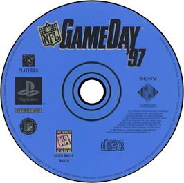 Artwork on the Disc for NFL GameDay '97 on the Sony Playstation.