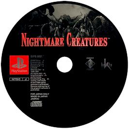 Artwork on the Disc for Nightmare Creatures on the Sony Playstation.