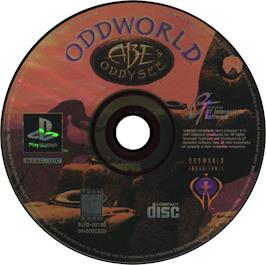 Artwork on the Disc for Oddworld: Abe's Oddysee on the Sony Playstation.