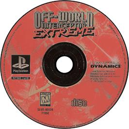 Artwork on the Disc for Off-World Interceptor Extreme on the Sony Playstation.