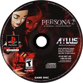 Artwork on the Disc for Persona 2: Eternal Punishment on the Sony Playstation.